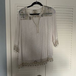 Lucky Brand 3/4 Sleeve Blouse-1X